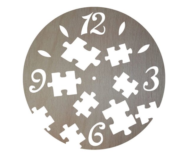 Ceas puzzle, Lemn, 40 cm, CU027