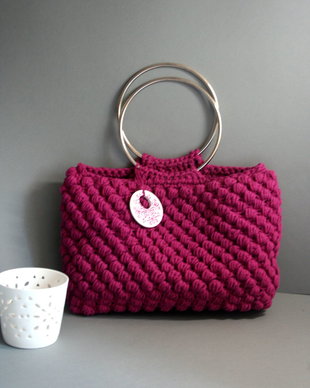 Geanta crosetata burgundy