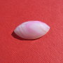 Cabochon fatetat oval ascutit din agata dungata alb - roz aprox 25x15x6 mm