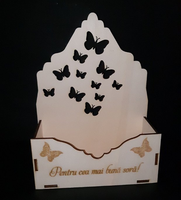 Cutie mare decorativa- Model Fluturi mici