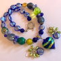 DEEP BLUE OCEAN-murano,agate,perle de cultura