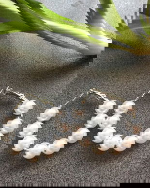 Cercei inel cu perle