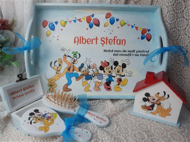 Set pentru prima aniversare (mot/ turta) Tematica Mickey si prietenii