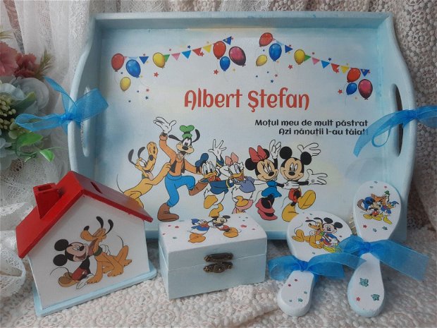 Set pentru prima aniversare (mot/ turta) Tematica Mickey si prietenii