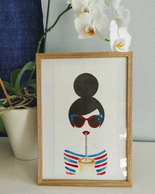 Ilustratie Sipping Coffee