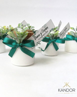 Mărturii nuntă lumânare parfumată, aromă de vanilie, Kandor Special Gifts