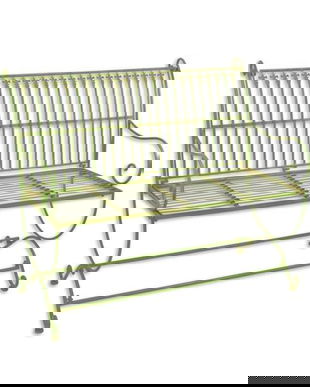 Banca din fier forjat antik green
