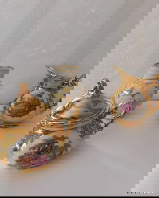 SET  VINTAGE  PORTELAN    BAVARIA   AUR COLOIDAL 22 K, VAZA  PORTELAN   BAVARIA  CADOU