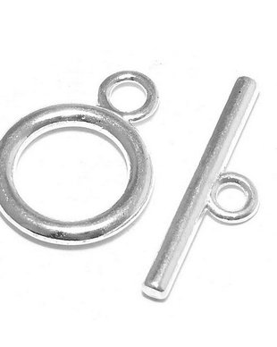 Inchizatoare toggle, argintie, 19x14 mm