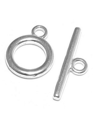 Inchizatoare toggle, argintie, 14x11 mm