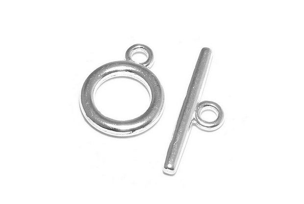 Inchizatoare toggle, argintie, 14x11 mm