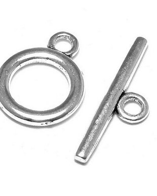 Inchizatoare toggle, argintiu antichizat, 14x11 mm