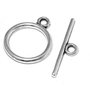 Inchizatoare toggle, argintiu antichizat, 15 mm