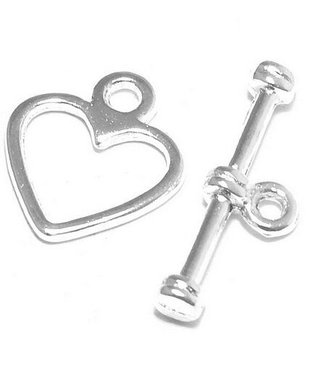 Inchizatoare toggle, argintie, 14x12 mm