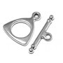 Inchizatoare toggle, argintiu antichizat, 19x16 mm
