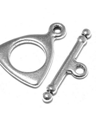 Inchizatoare toggle, argintiu antichizat, 19x16 mm