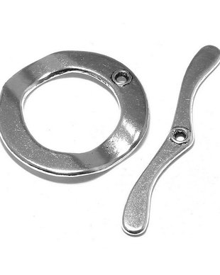 Inchizatoare toggle, argintiu antichizat, 30 mm