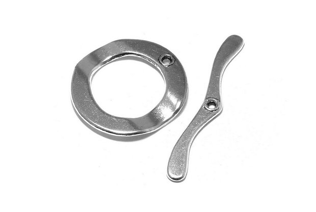 Inchizatoare toggle, argintiu antichizat, 30 mm
