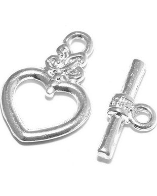 Inchizatoare toggle, argintie, 20x13 mm