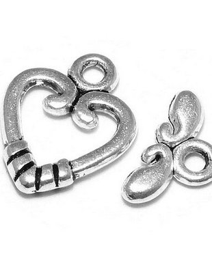 Inchizatoare toggle, argintiu antichizat, 14x11 mm