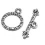 Inchizatoare toggle, argintiu antichizat, 16.5x13 mm