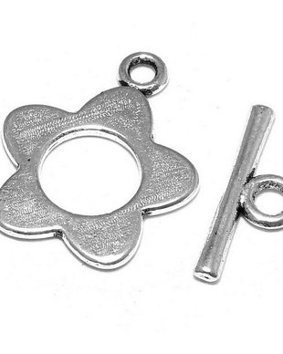 Inchizatoare toggle, argintiu antichizat, 20x16 mm