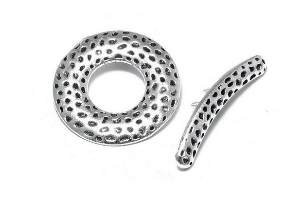 Inchizatoare toggle, argintiu antichizat, 25 mm