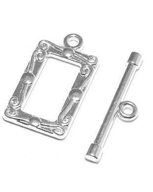 Inchizatoare toggle, argintie, 20x11.5 mm