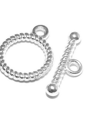 Inchizatoare toggle, argintie, 16x13 mm