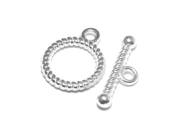 Inchizatoare toggle, argintie, 16x13 mm