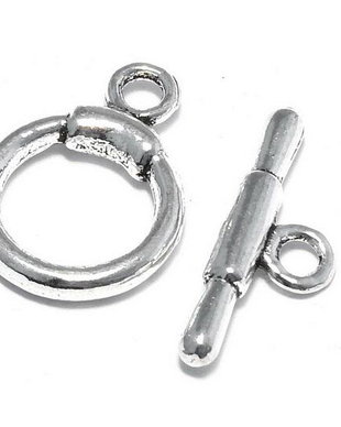 Inchizatoare toggle, argintiu antichizat, 26x20 mm