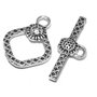 Inchizatoare toggle, argintiu antichizat, 21x15 mm