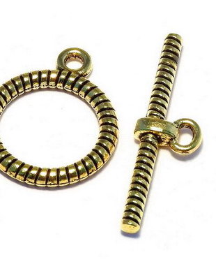 Inchizatoare toggle, auriu antichizat, 16 mm