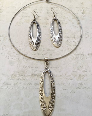Set medieval zamac argintat