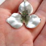 Colier argint si moldavit brut "Floare cu trei petale"