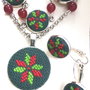 Set bijuterii cu broderie manuala