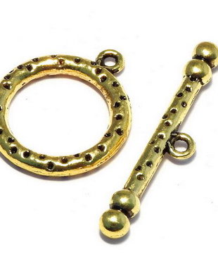 Inchizatoare toggle, auriu antichizat, 26x21 mm