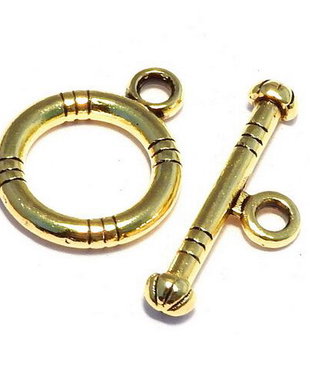 Inchizatoare toggle, auriu antichizat, 16x12 mm