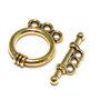 Inchizatoare toggle, auriu antichizat, 18x14x3.5mm