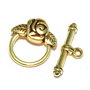 Inchizatoare toggle, auriu antichizat, 19x17 mm
