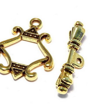Inchizatoare toggle, auriu antichizat, 13x18 mm