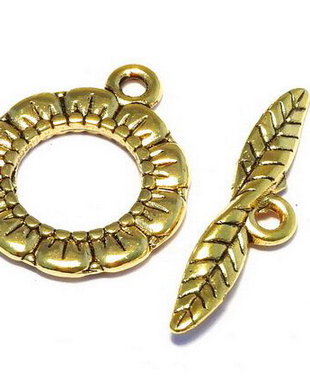 Inchizatoare toggle, auriu antichizat, 17 mm