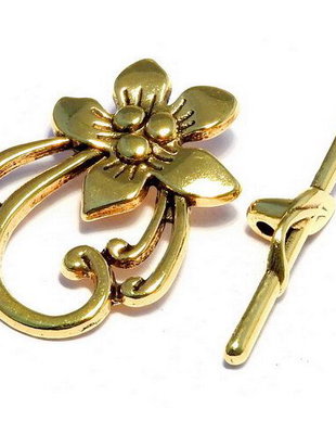 Inchizatoare toggle, auriu antichizat, 28x20 mm