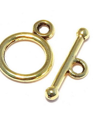 Inchizatoare toggle, auriu antichizat, 13x10 mm