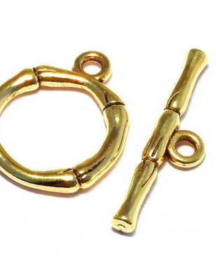 Inchizatoare toggle, auriu antichizat, 20.5x17 mm