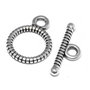 Inchizatoare toggle, argintiu antichizat, 14x10.5 mm