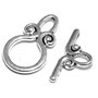 Inchizatoare toggle, argintiu antichizat, 20x11 mm
