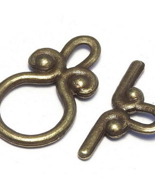 Inchizatoare toggle, bronz, 20x11 mm