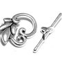 Inchizatoare toggle, argintiu antichizat, 19x24 mm