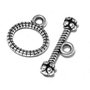 Inchizatoare toggle, argintiu antichizat, 12x10 mm